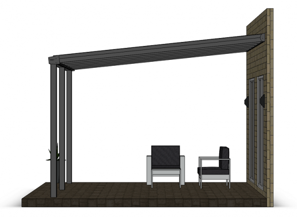 Überdachung mit 16 mm Polycarbonat, 6 x 4 m